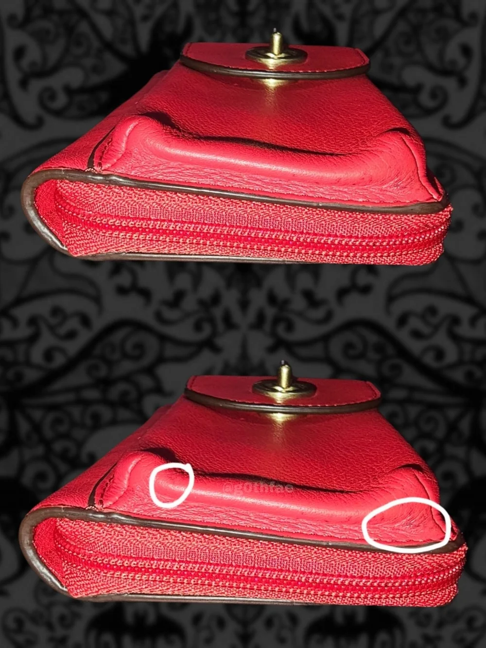 VTG Y2K COACH Legacy Leather Phone Wristlet ID Wallet with Turn-Lock - Red/Gold